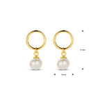 Ohrhänger Perle 17 mm 1 Mikron versilbert (gelb)