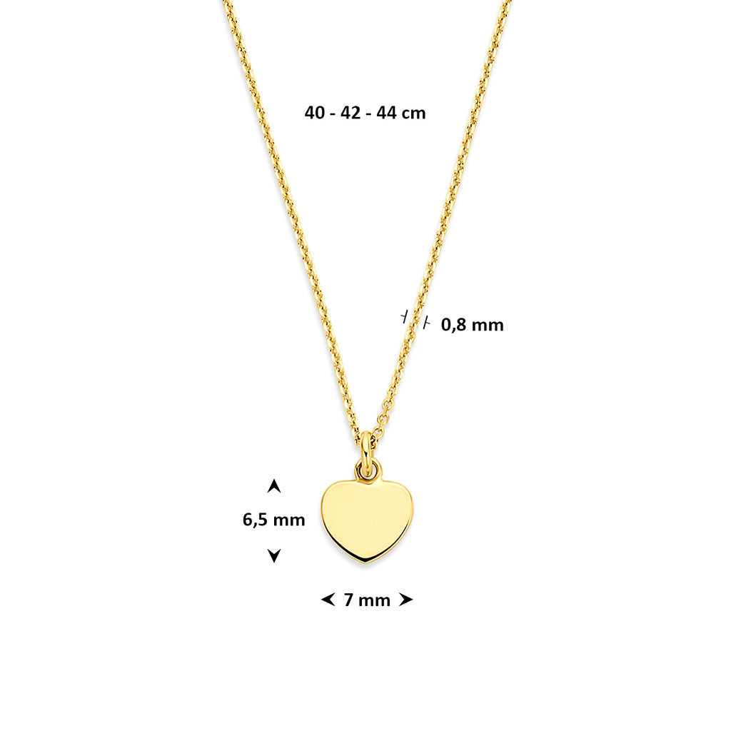 collier hartje 40 - 42 - 44 cm 14K geelgoud