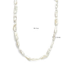 Barockperlenkette 7,5 mm Silber rhodiniert