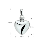 urnhanger hart 17 mm zilver gerhodineerd