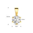Anhänger Zirkonia 13,5 mm 14K Gelbgold