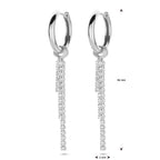 Klappohrringe Zirkonia 46 mm Silber rhodiniert