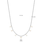Halskette Perlen 1,5 mm 41 + 4 cm Silber rhodiniert