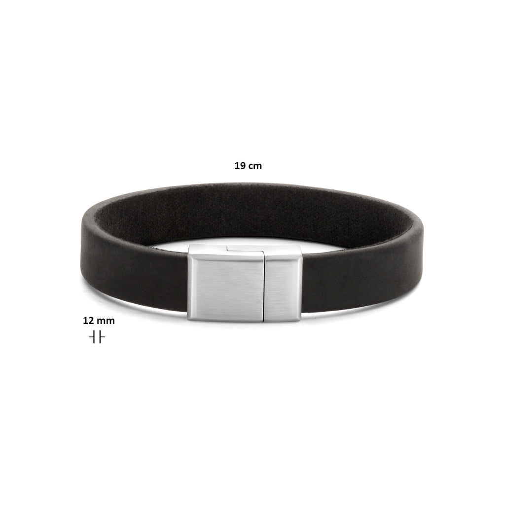 Armband Leder 12 mm Edelstahl