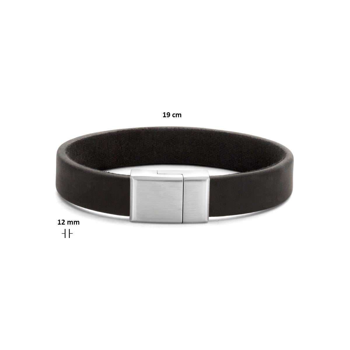 Armband Leder 12 mm Edelstahl