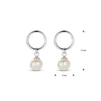 Ohrhänger Perle 17 mm rhodiniert Silber