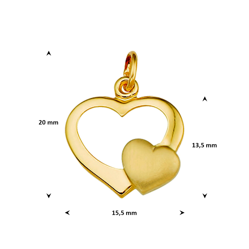 hanger hart poli/mat 14K geelgoud