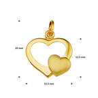 hanger hart poli/mat 14K geelgoud