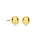 oorknoppen bol 14K geelgoud - bol/half-bol