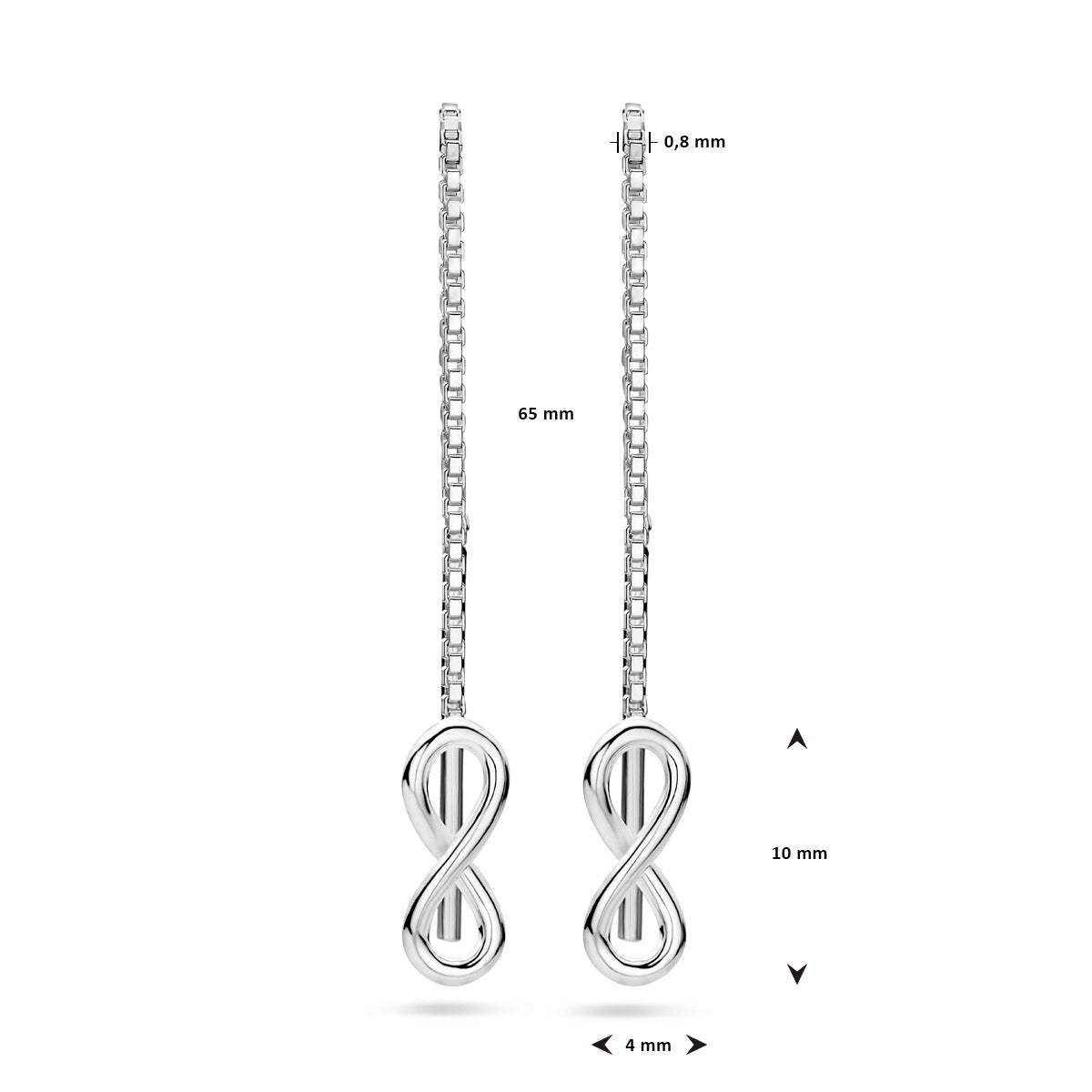 doortrekoorbellen infinity zilver wit