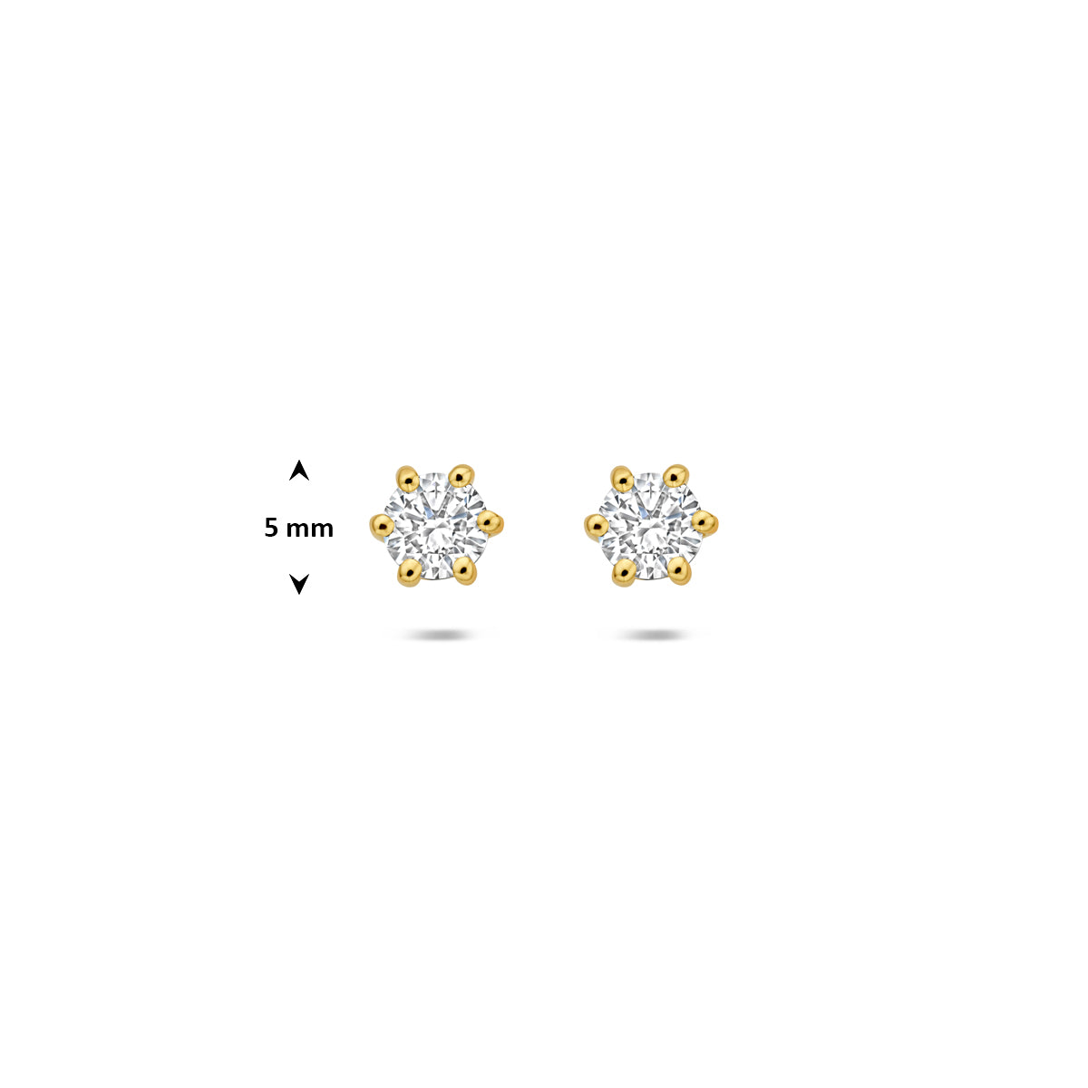 oorknoppen lab grown diamant 0.50ct (2x 0.25ct) g vs 5 mm 14K geelgoud