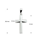 hanger kruis 21 mm zilver wit