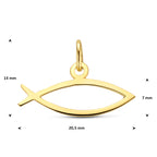 Ichthus-Anhänger 10 mm 14K Gelbgold