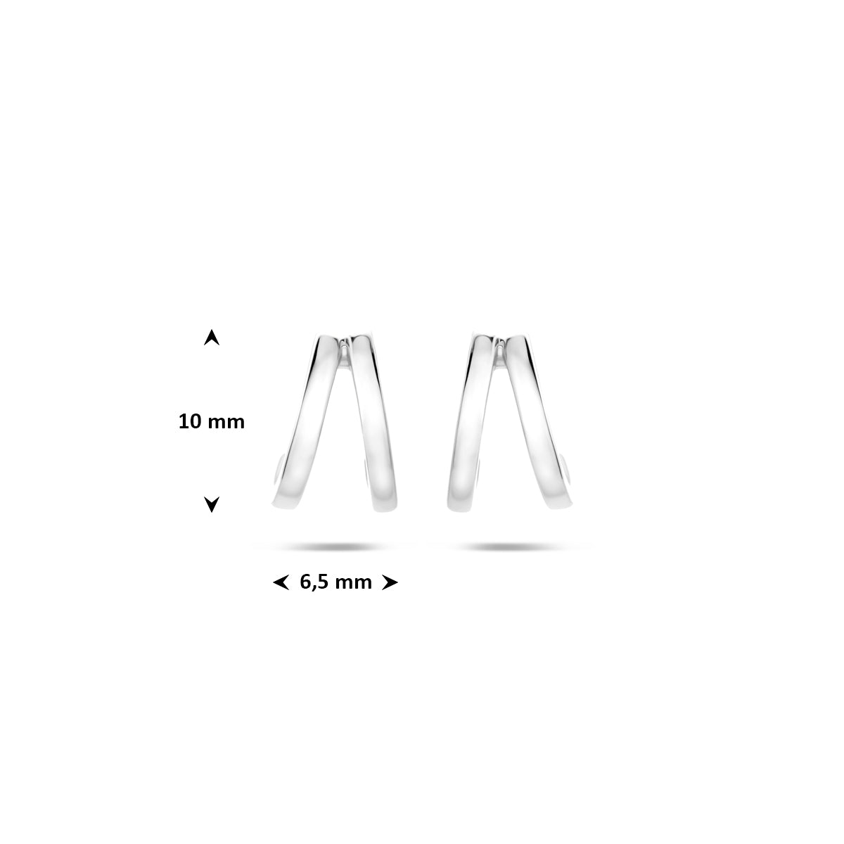 stekeroorringen 10 mm zilver gerhodineerd