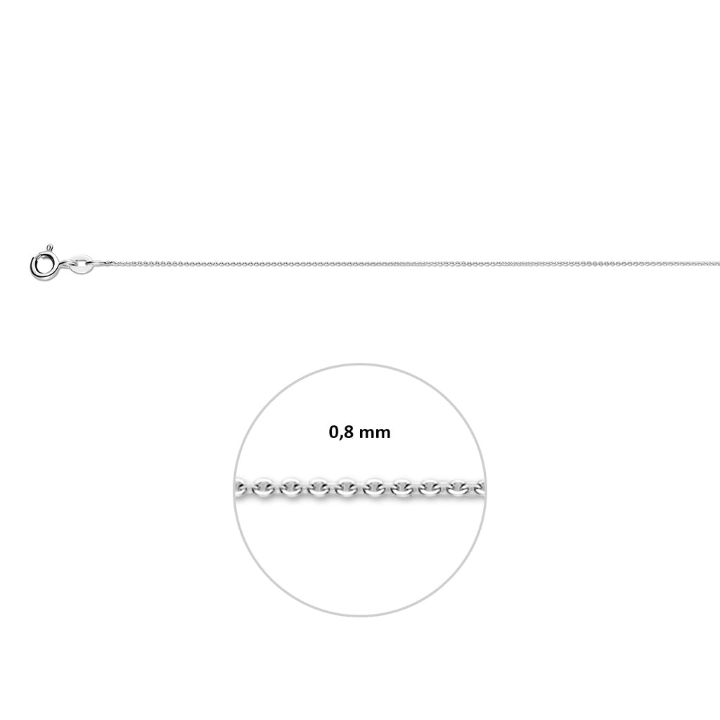 collier anker plat 0,8 mm 41 - 43 - 45 cm 14K witgoud