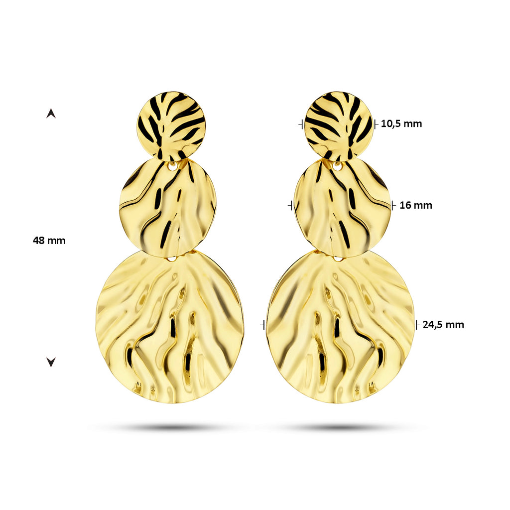 Ohrhänger Relief 1 Mikron Silber vergoldet (gelb)