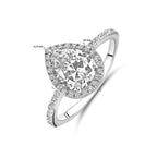 Ring Tropfen Zirkonia Silber rhodiniert