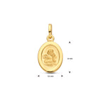 hanger ovaal engel poli/mat 19 mm 14K geelgoud - ovaal