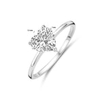 Ring Herz Zirkonia Silber rhodiniert