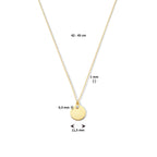 Gravurkette runder Zirkonia 42 - 45 cm 14K Gelbgold