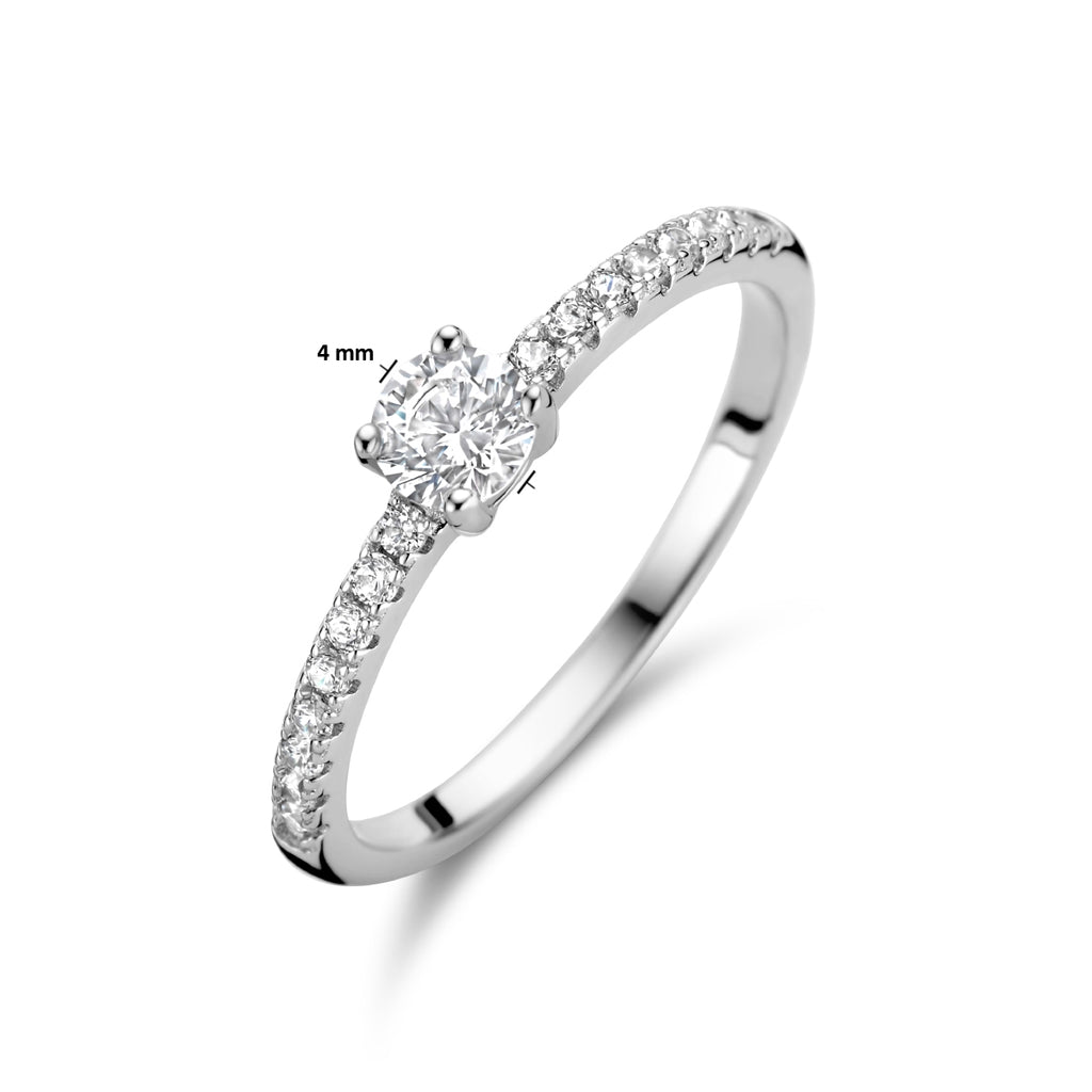 Ring Zirkonia Silber rhodiniert