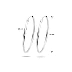 oorringen 1,5 mm ronde buis zilver wit