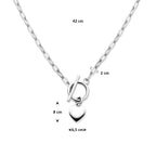 collier hartje kapittelslot 42 cm zilver gerhodineerd
