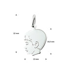 hanger jongen 14,5 mm zilver wit