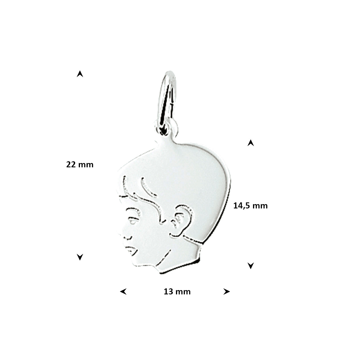 Anhänger Junge 14,5 mm Silber weiß