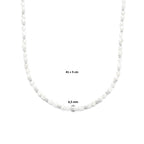 Halskette Perlen und Kugeln 6,5 mm 41 + 5 cm Silber rhodiniert