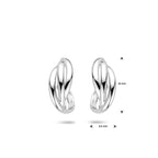 stekeroorringen gedraaid 16 mm zilver gerhodineerd - gedraaid