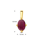 hanger robijn 11,5 mm 14K geelgoud