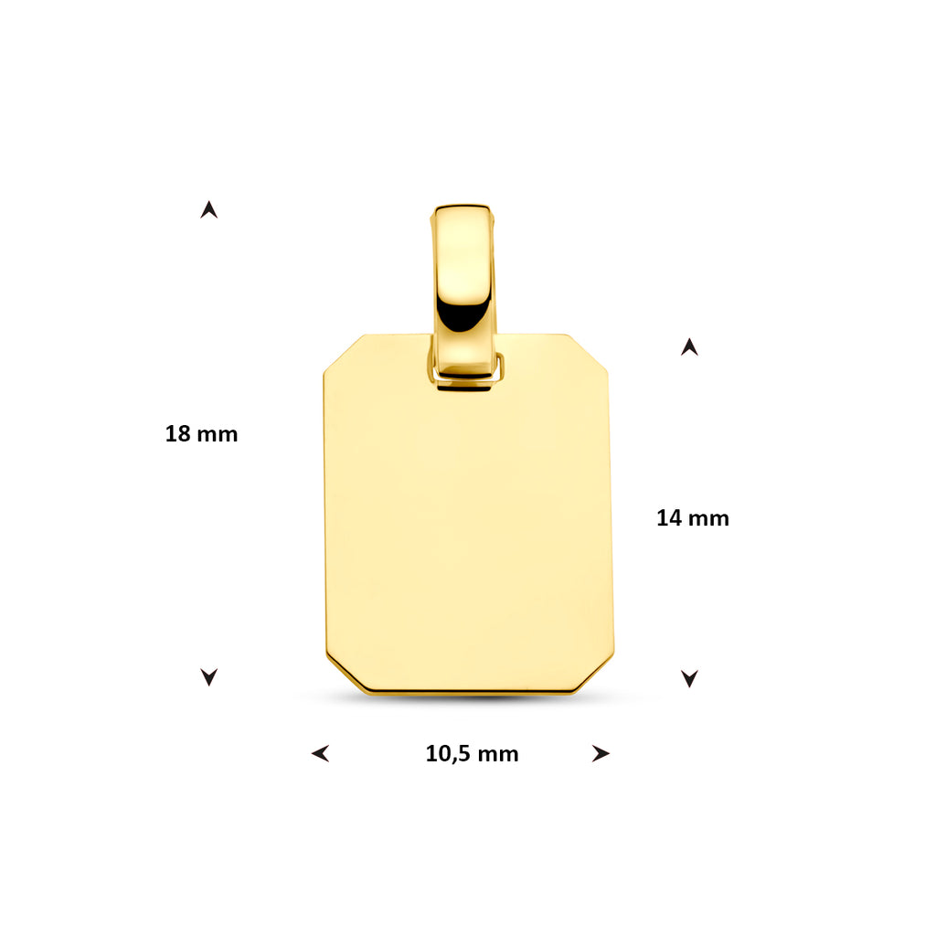 graveerhanger 18 mm 14K geelgoud