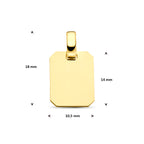 graveerhanger 18 mm 14K geelgoud