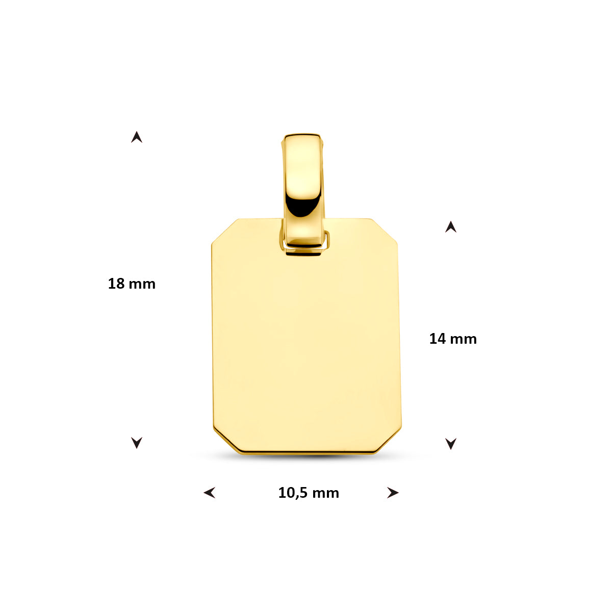 Gravur-Anhänger 18 mm 14K Gelbgold