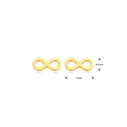 Infinity-Ohrstecker 1 Mikron Silber vergoldet (gelb)