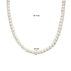 collier parels 8,5 mm zilver gerhodineerd