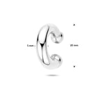 ear cuff 20 mm zilver gerhodineerd