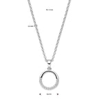 Halskette Zirkonia 41 + 4 cm Silber rhodiniert