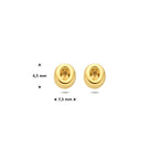 9k oorknoppen citrien 6,5 mm 9K geel