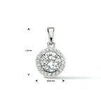 hanger zirkonia halo zilver gerhodineerd
