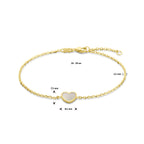 Armband Herz Perlmutt 16 - 18 cm 14K Gelbgold