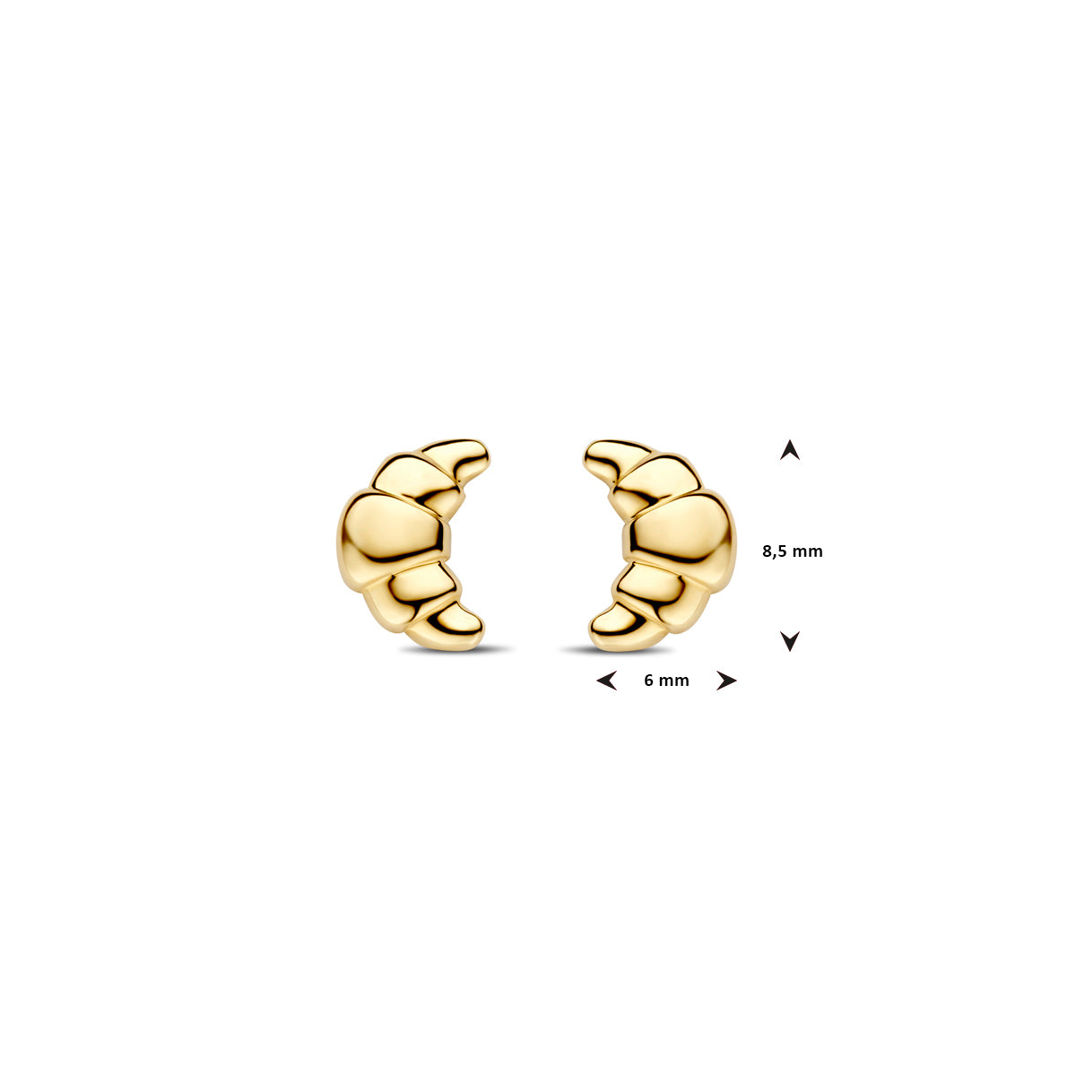 Ohrstecker Croissant 8,5 mm 14K Gelbgold