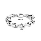 Armband 12 mm 18 + 2,5 cm Silber rhodiniert