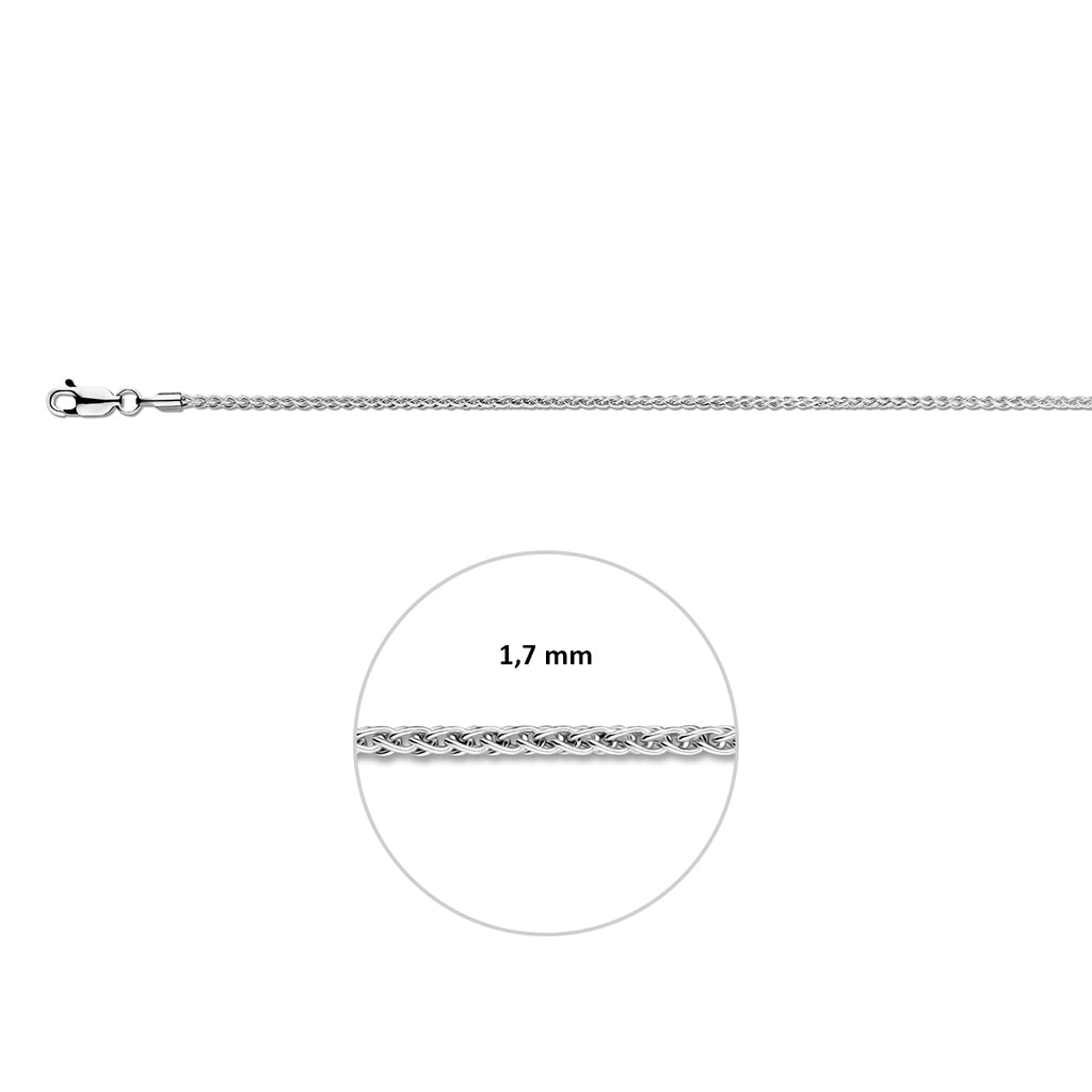 Vossenschwanzkette ca. 1,7 mm Silber weiß