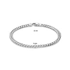 Armband Gourmette 4-seitig geschliffen 5,0 mm 21 cm Silber weiß