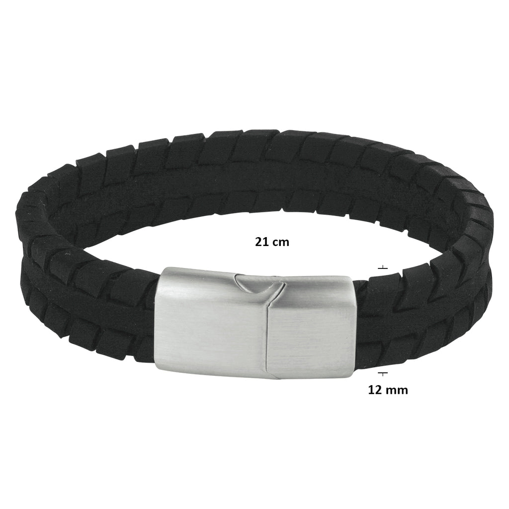 Armband Leder 12 mm Edelstahl