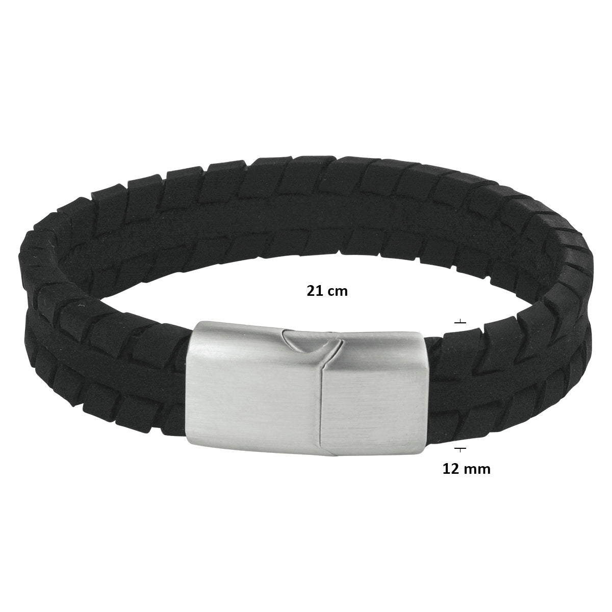 Armband Leder 12 mm Edelstahl
