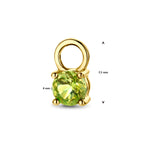 oorringhanger peridot per stuk 14K geelgoud