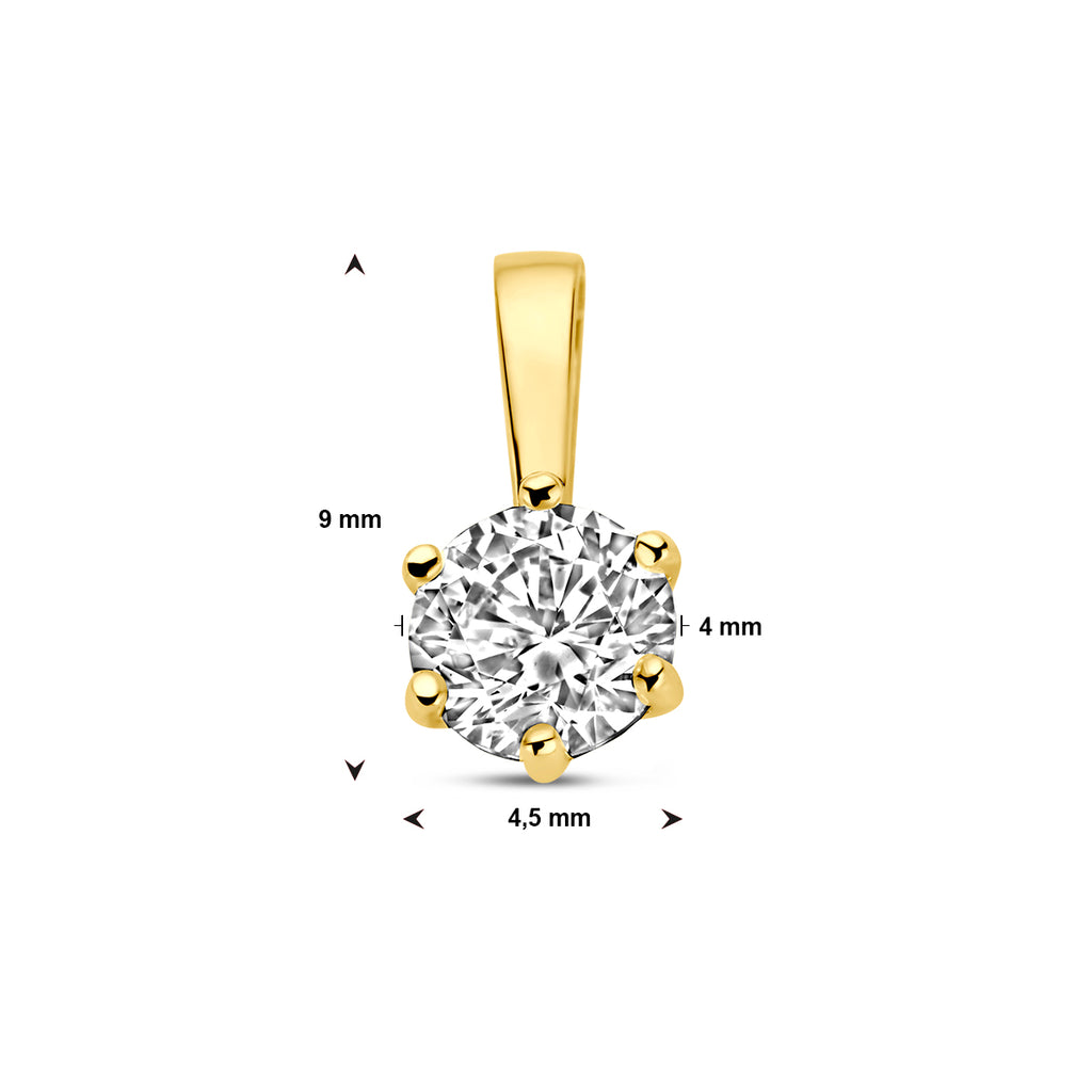 hanger zirkonia 14K geelgoud